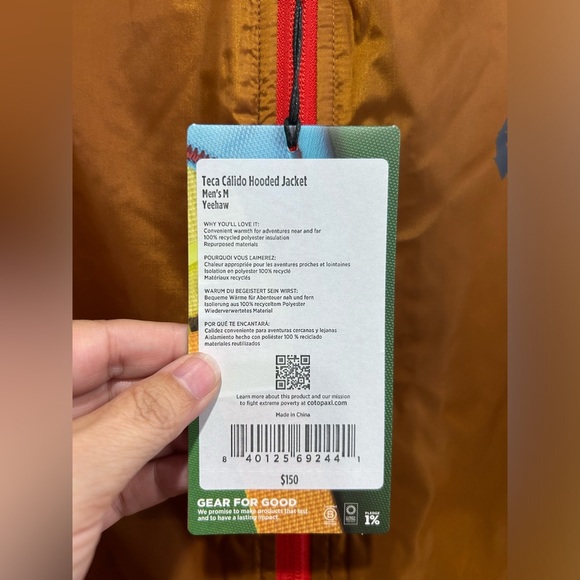 Cotopaxi Men's Medium Teca Cálido Hooded Jacket Yeehaw Brown Blue NWT Insulated - Picture 6 of 8